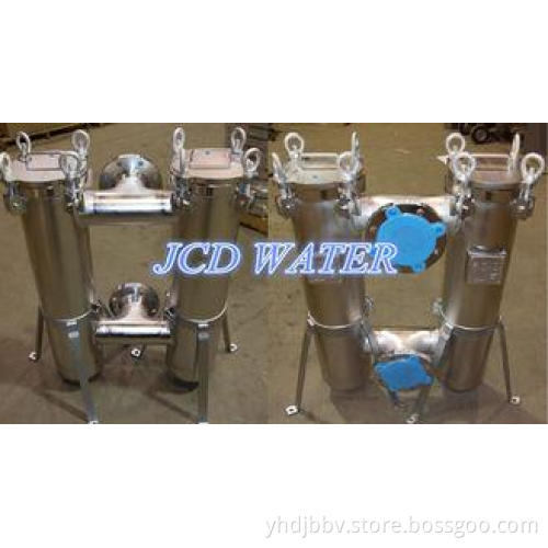 Water Treatment Duplex Bag Filter Housing 1 - 100micron , H
